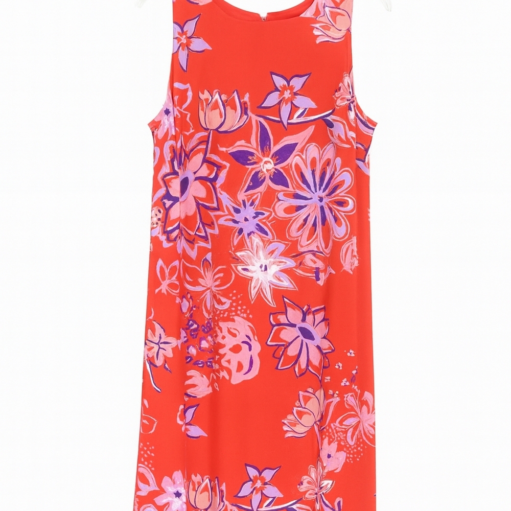 Lauren Ralph Lauren Red Floral Midi Dress